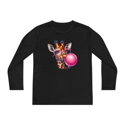 Girraffe Blowing Bubble Youth Long Sleeve Tee