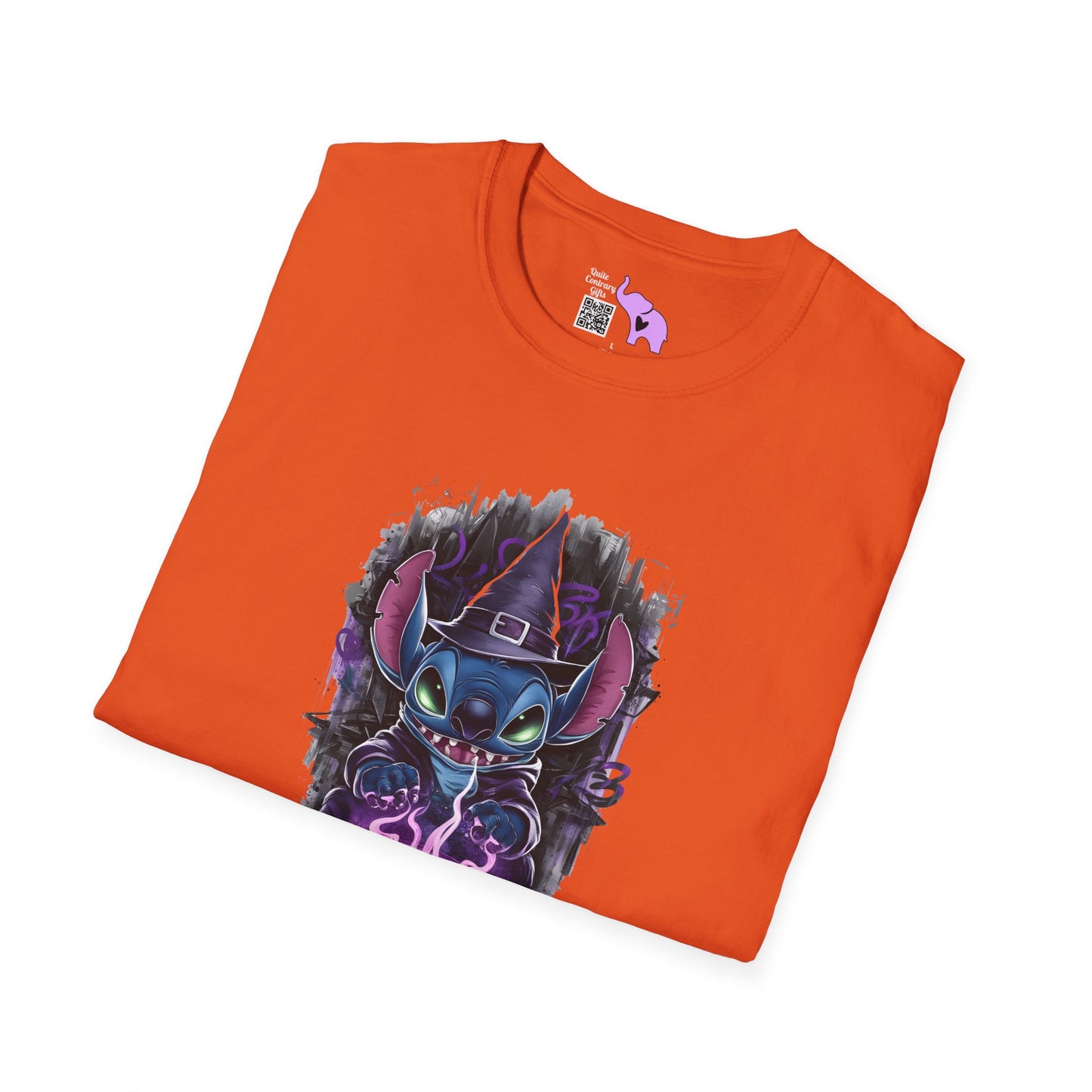 Halloween Stitch w/Purple Cauldron Adult T-shirt
