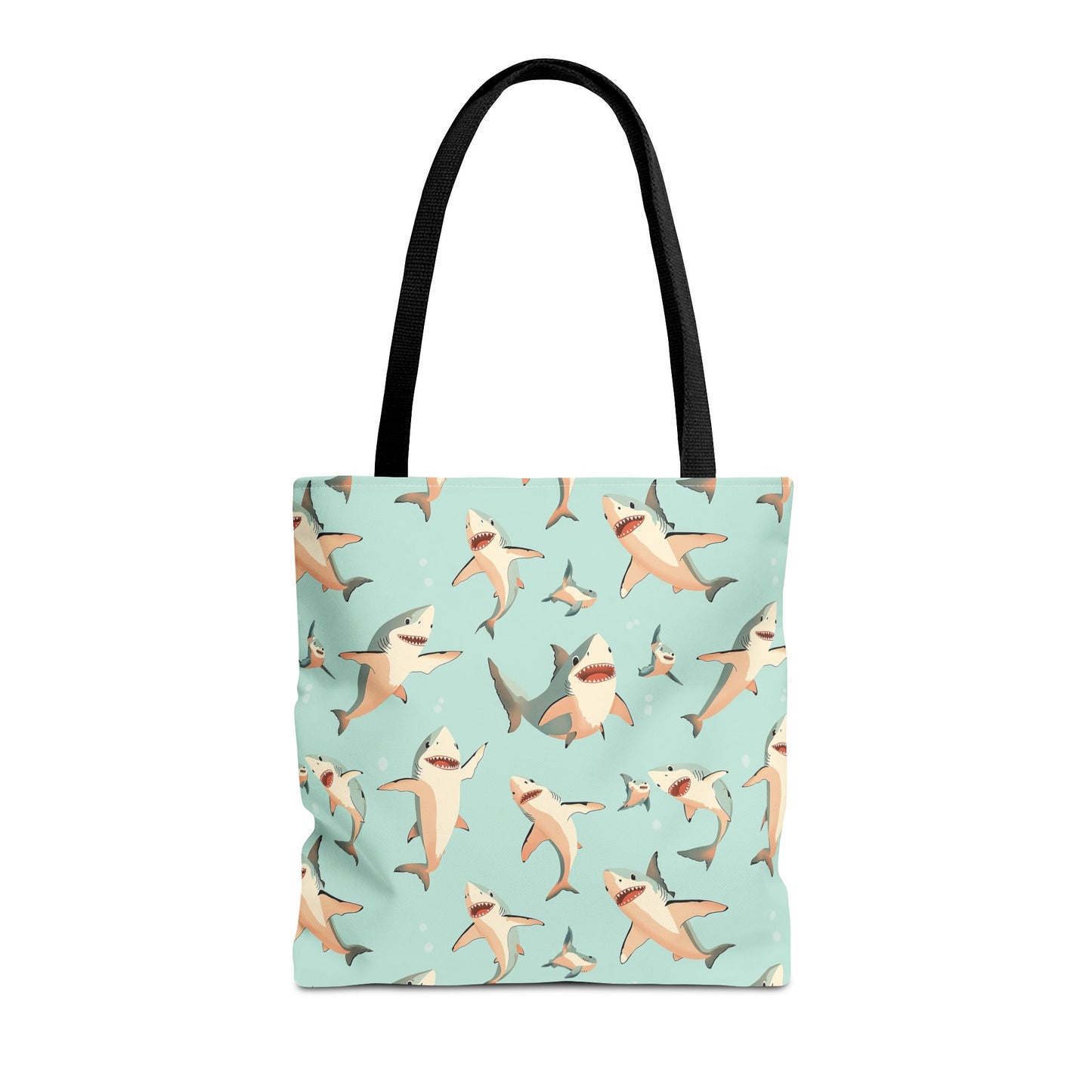 Aquamarine Sharks Canvas Tote Bag