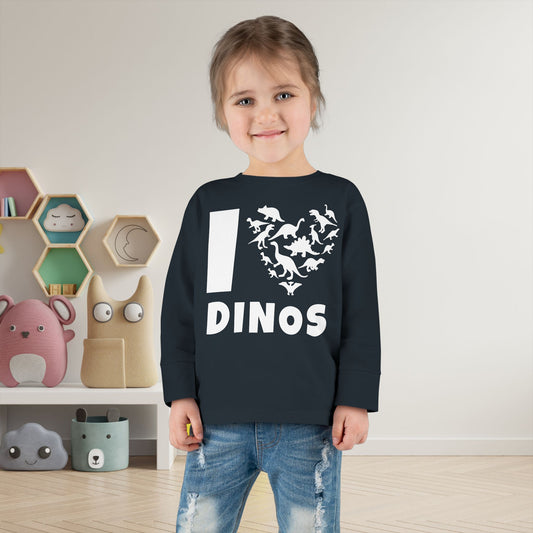 I Love Dinos (Dino Heart) Long Sleeve Tee