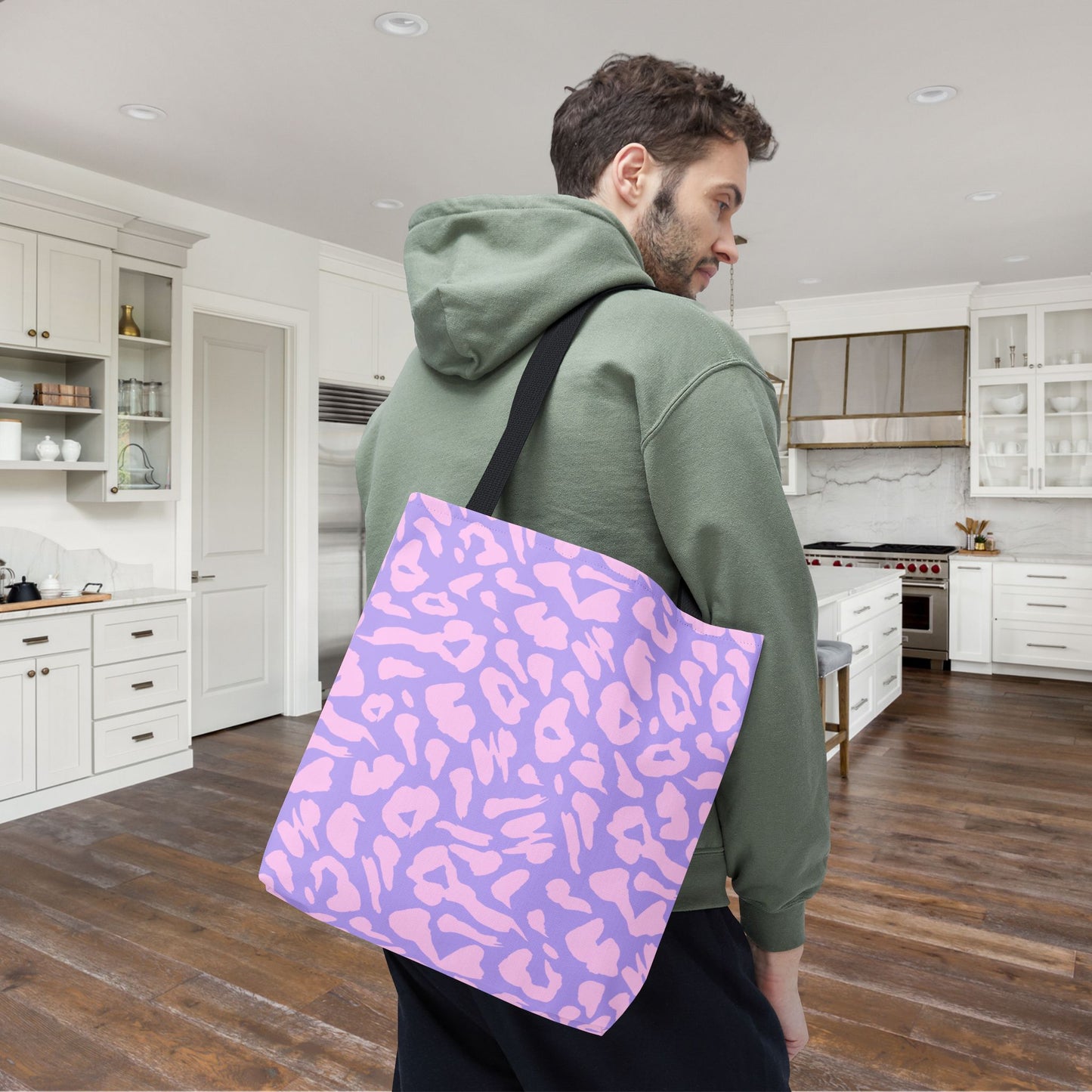 Cotton Candy Cheetah Print Canvas Tote Bag