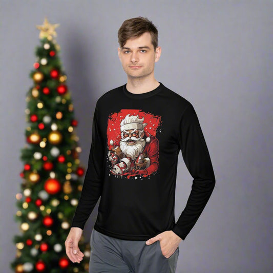 Angry Santa Adult Long Sleeve Tee