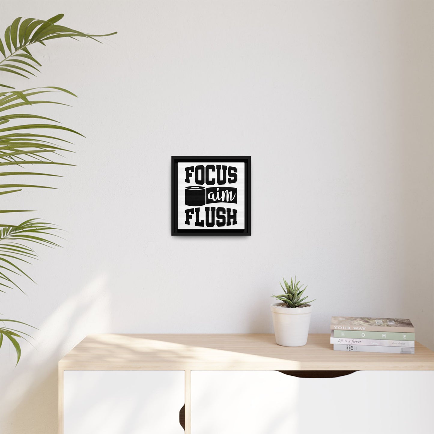 Focus Aim Flush Framed Canvas Bathroom Art