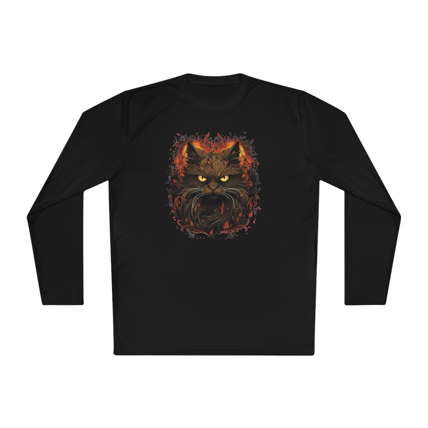 Creepy Black Cat Adult Long Sleeve Tee