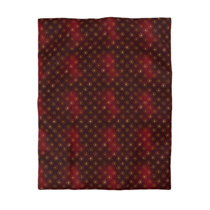 Crimson Gilded Daisies Duvet Bedding Set