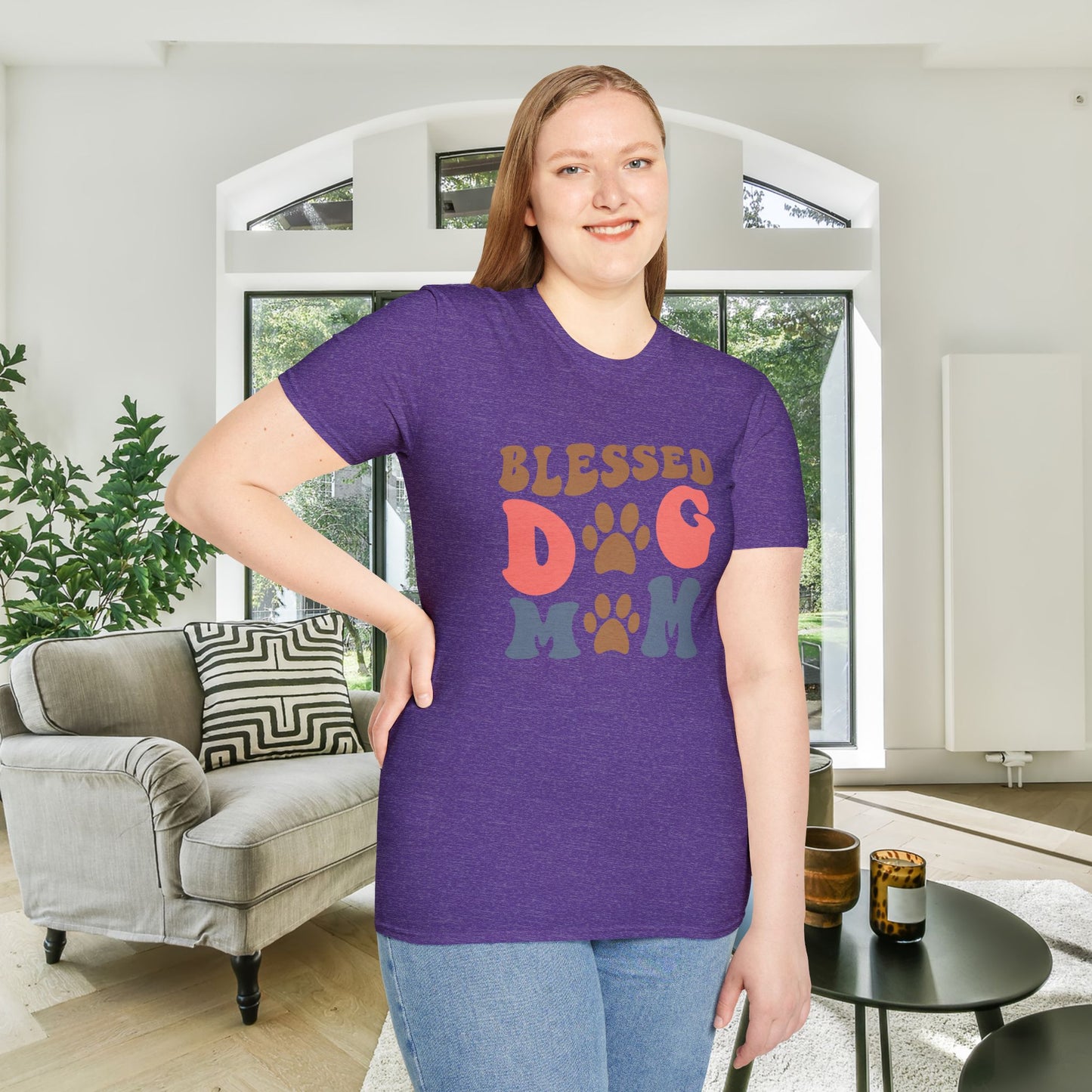 Blessed Dog Mom Adult T-shirt