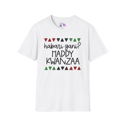 Habari Gani? Happy Kwanzaa Adult T-shirt