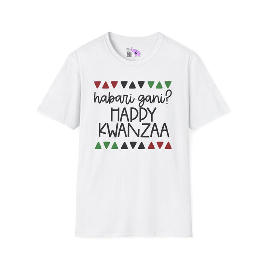 Habari Gani? Happy Kwanzaa Adult T-shirt