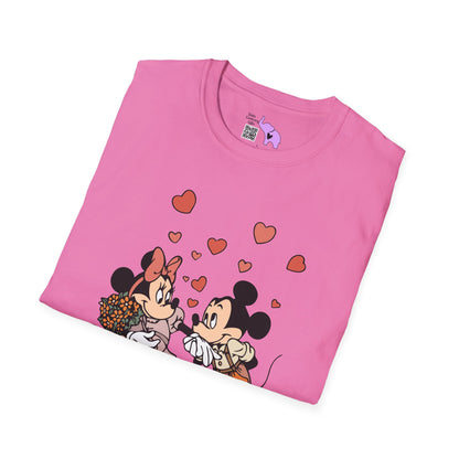 Valentine Mickey Loves Minnie Adult Tshirt