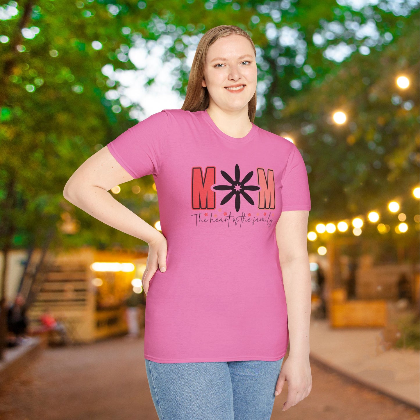 Mom The Heart Of The Family Adult T-shirt