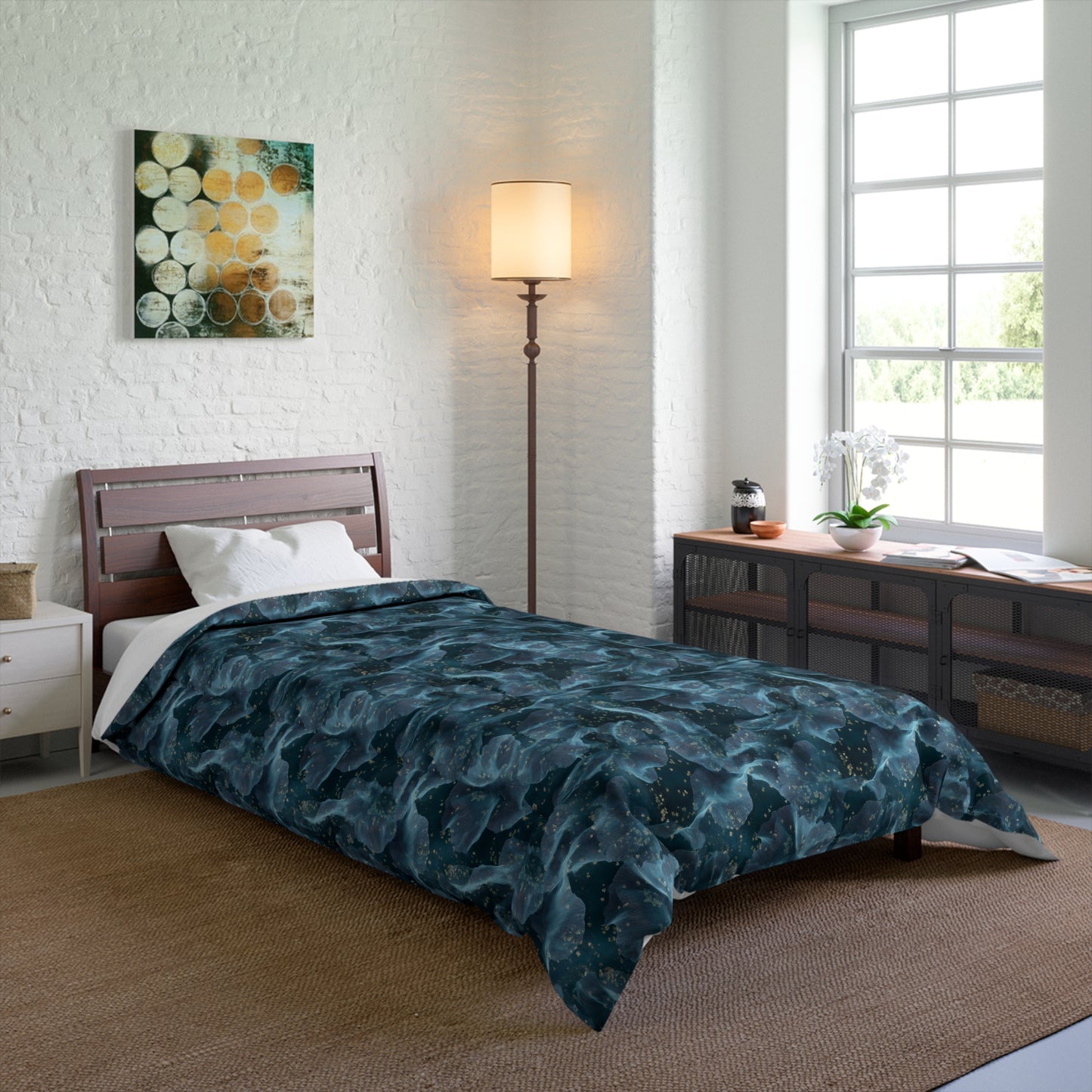 Midnight Sheer & Lace Comforter