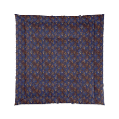 Midnight Gilded Leaves Comforter