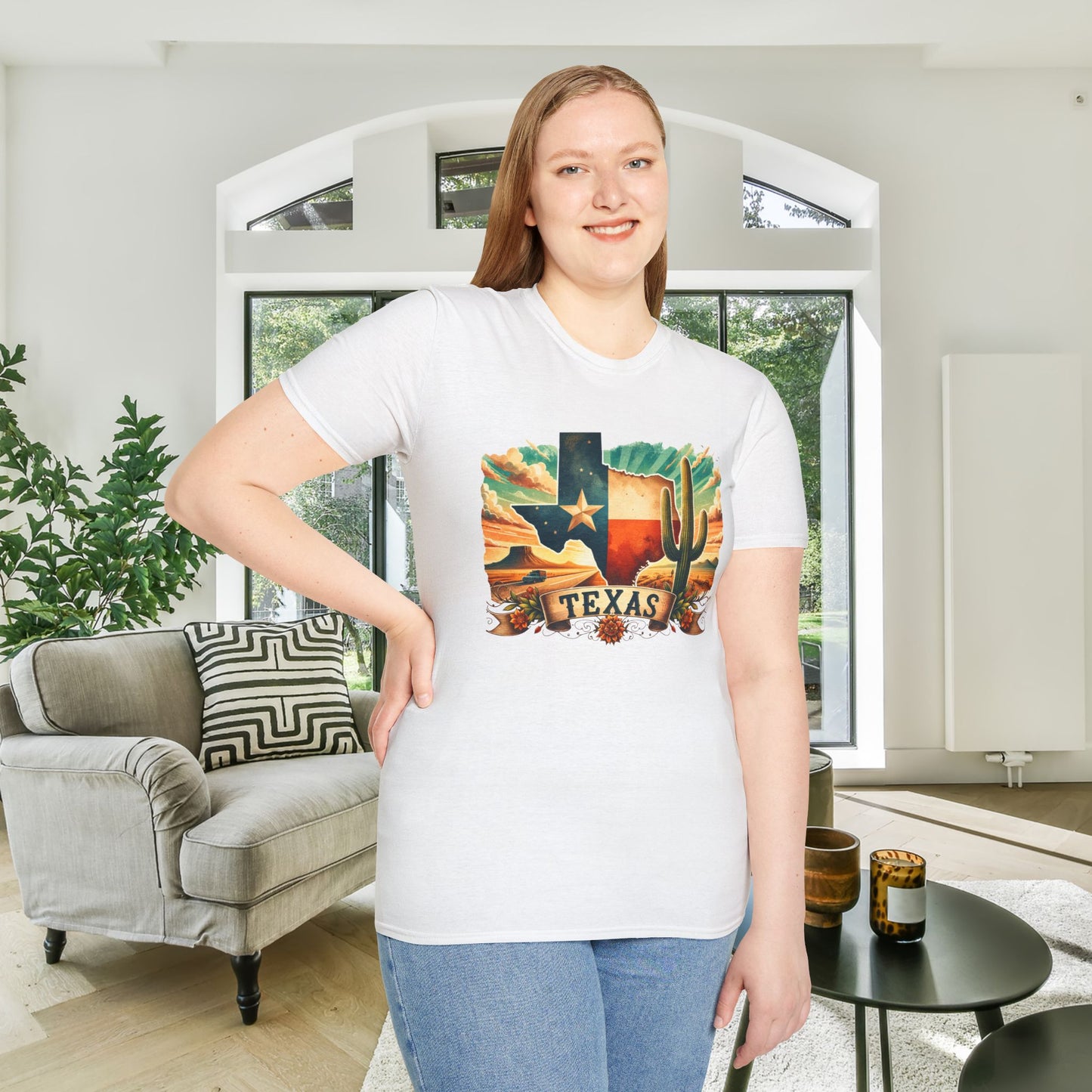 Texas Desert Roads 4 Adult T-shirt