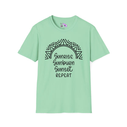 Sunrise Sunburn Sunset Repeat (2) Adult T-shirt