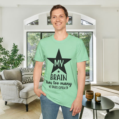 My Brain Has Too Many Tabs Open (Star) Adult T-shirt