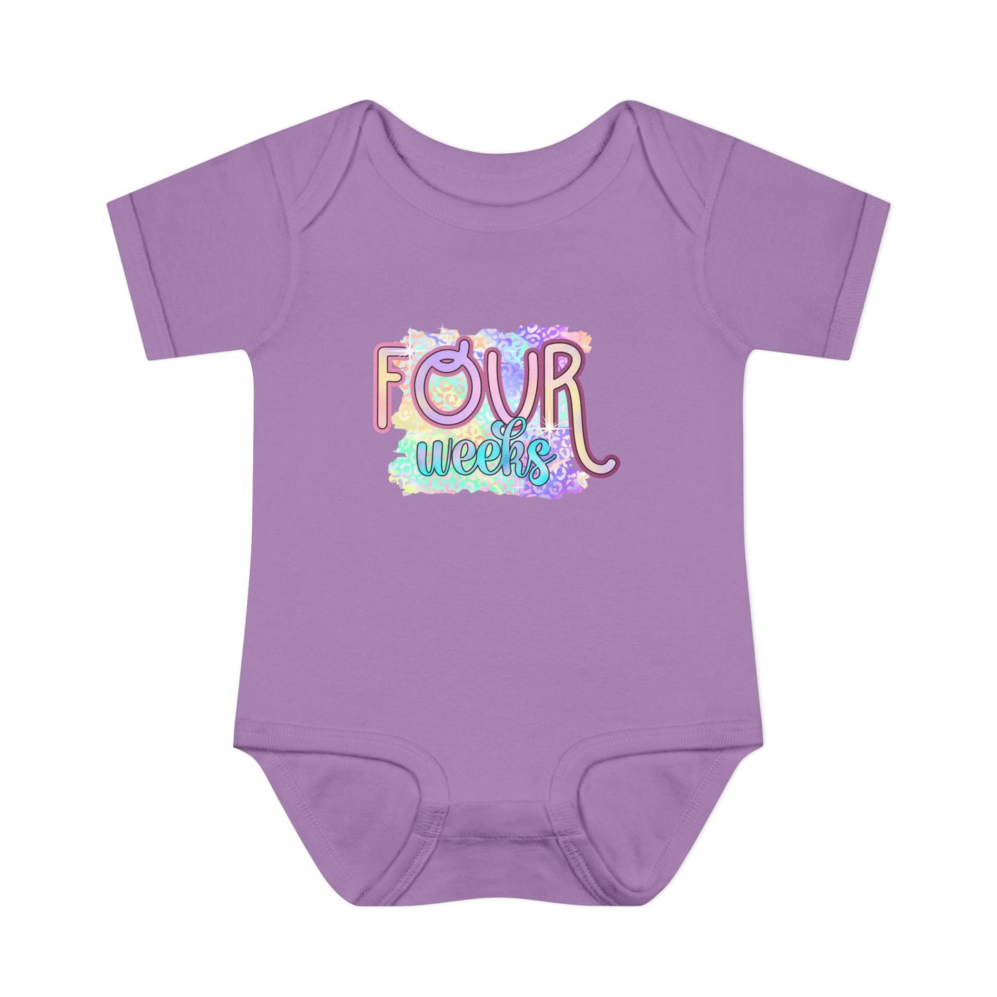 Pastel Wild One Milestone Baby Bodysuit-Four Weeks