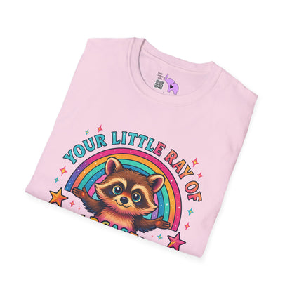 Your Little Ray of Sarcastic Sunshine is Here (Racoon) Adult T-shirt