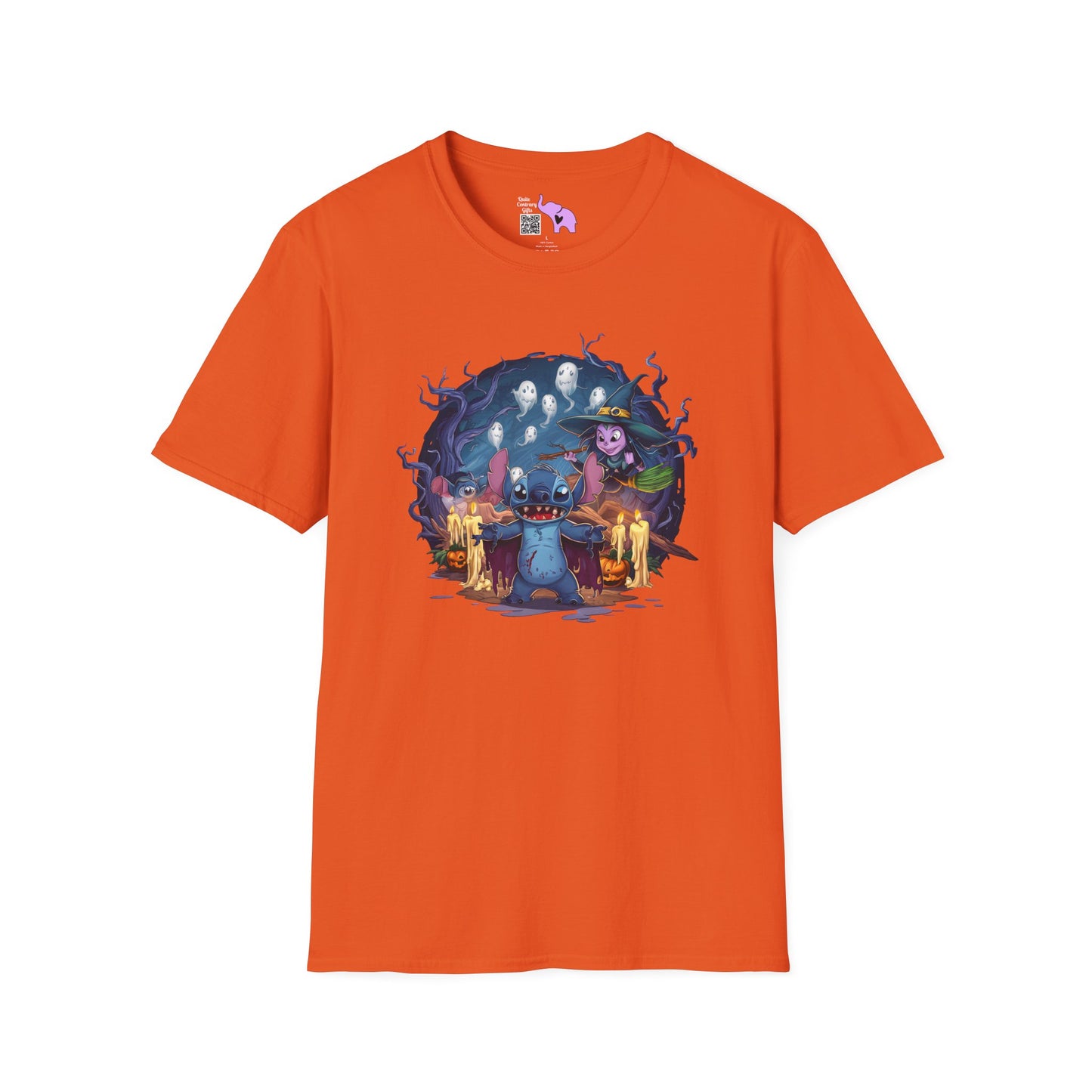 Halloween Stitch w/Ghosts and Witch Adult T-shirt