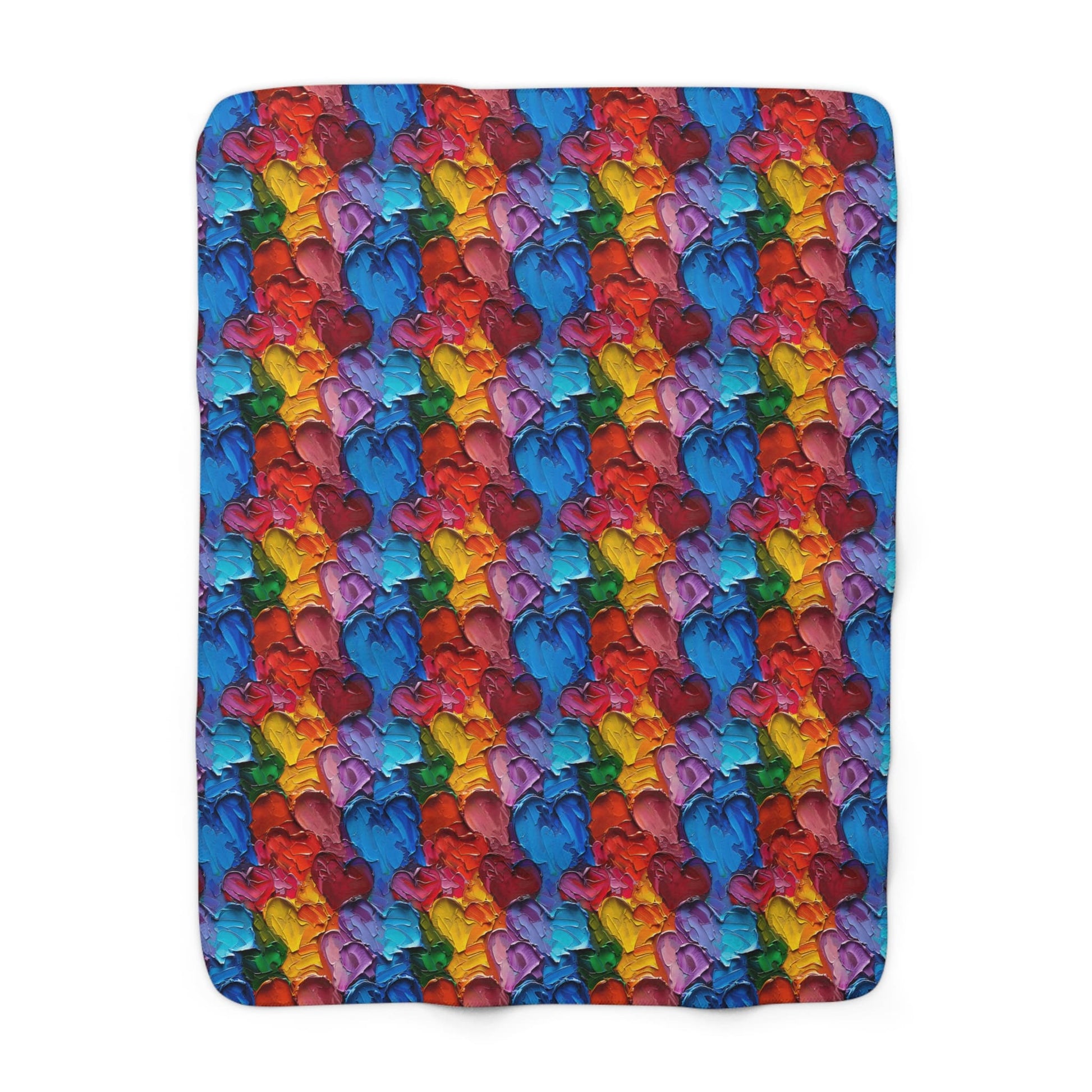 Palette Knife Hearts Fleece Blanket