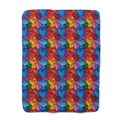 Palette Knife Hearts Fleece Blanket