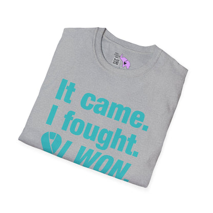 It Came I Fought I Won Cervical Cancer Survivor Adult T-shirt