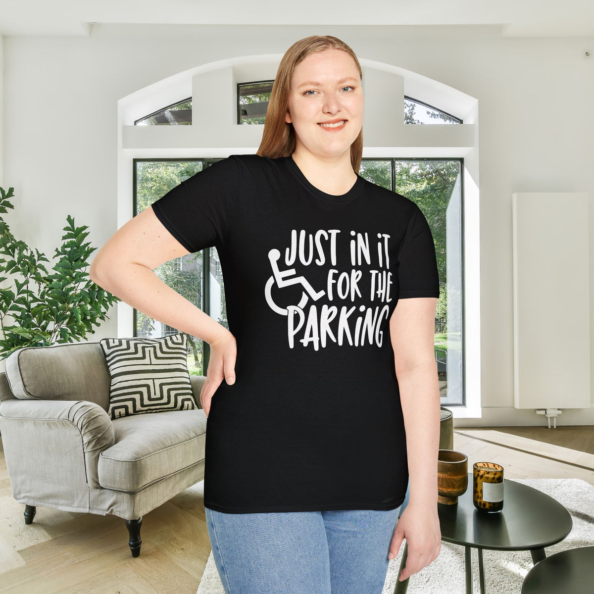 Just In It For The Parking (Wheelchair User) Adult T-shirt