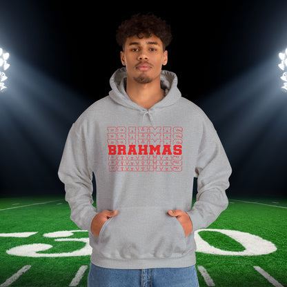 Brahmas (Stacked) Adult Heavy Blend™ Hooded Sweatshirt