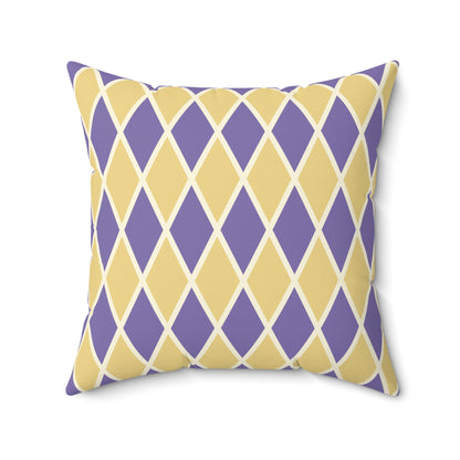 Purple/Yellow Harlequin Throw Pillow