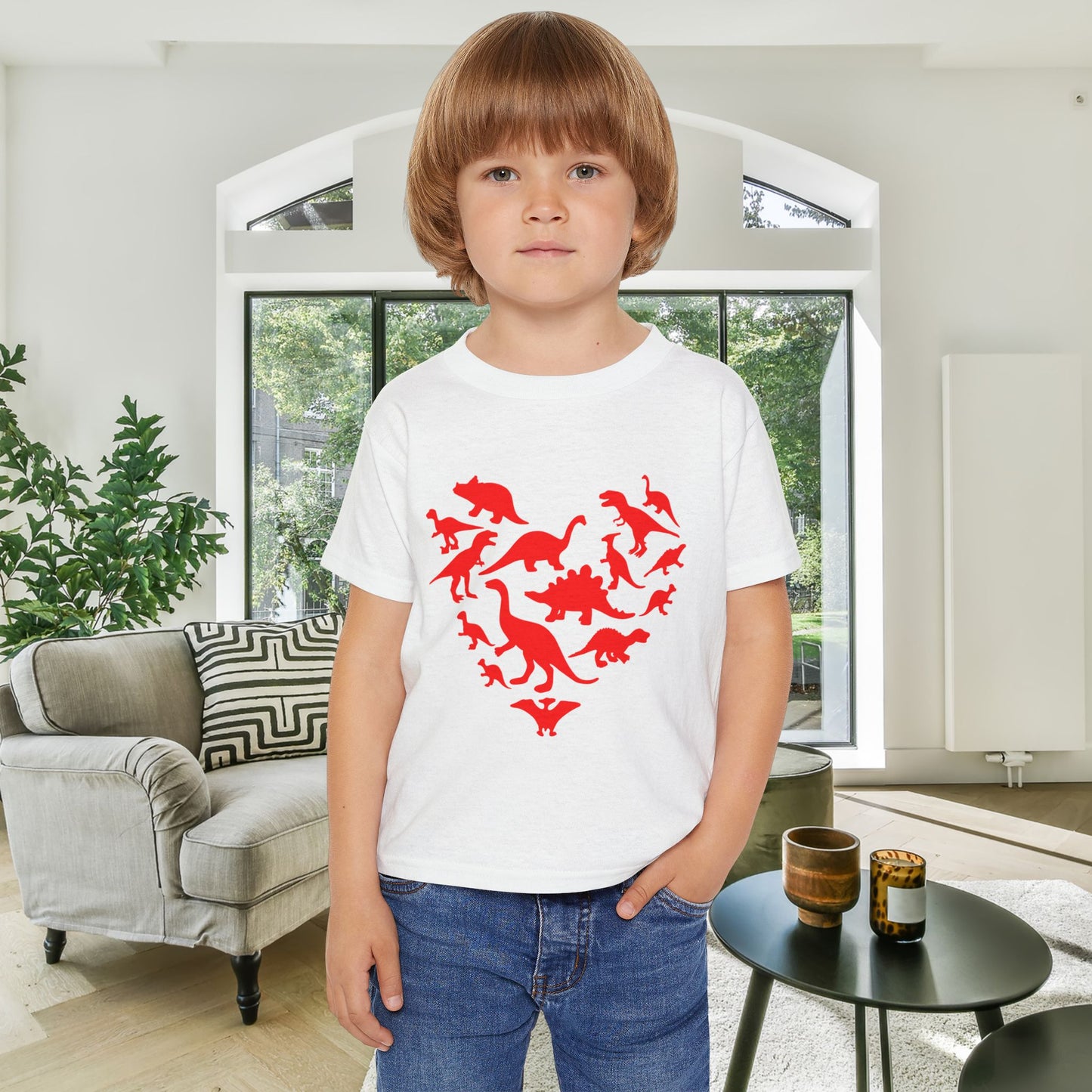 Dinosaur Heart Heavy Cotton™ Toddler T-shirt