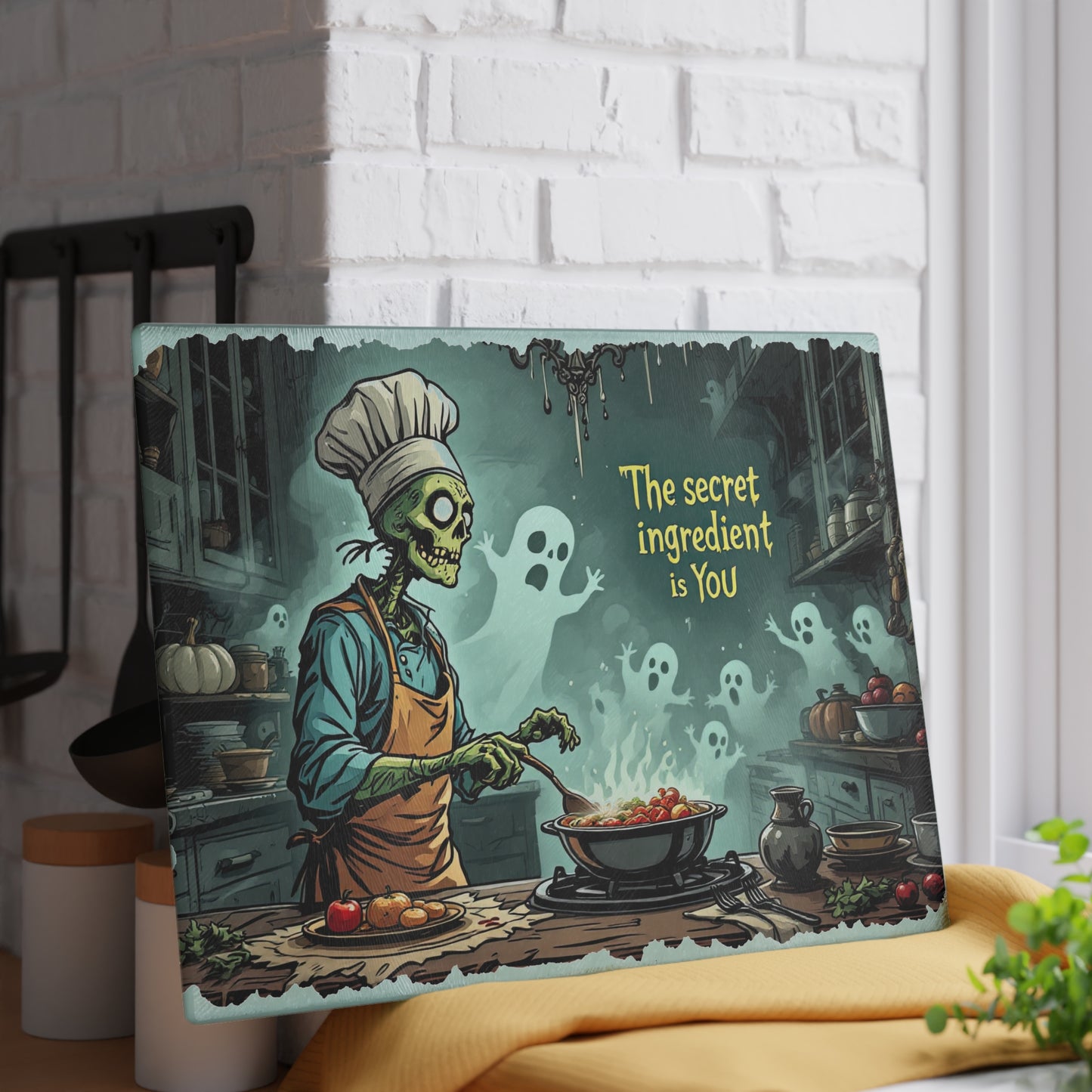 The Secret Ingredient is You Glass Cutting Board