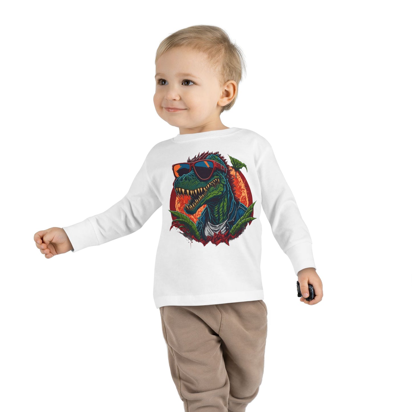 Cool Dinosaur Toddler Long Sleeve Tee