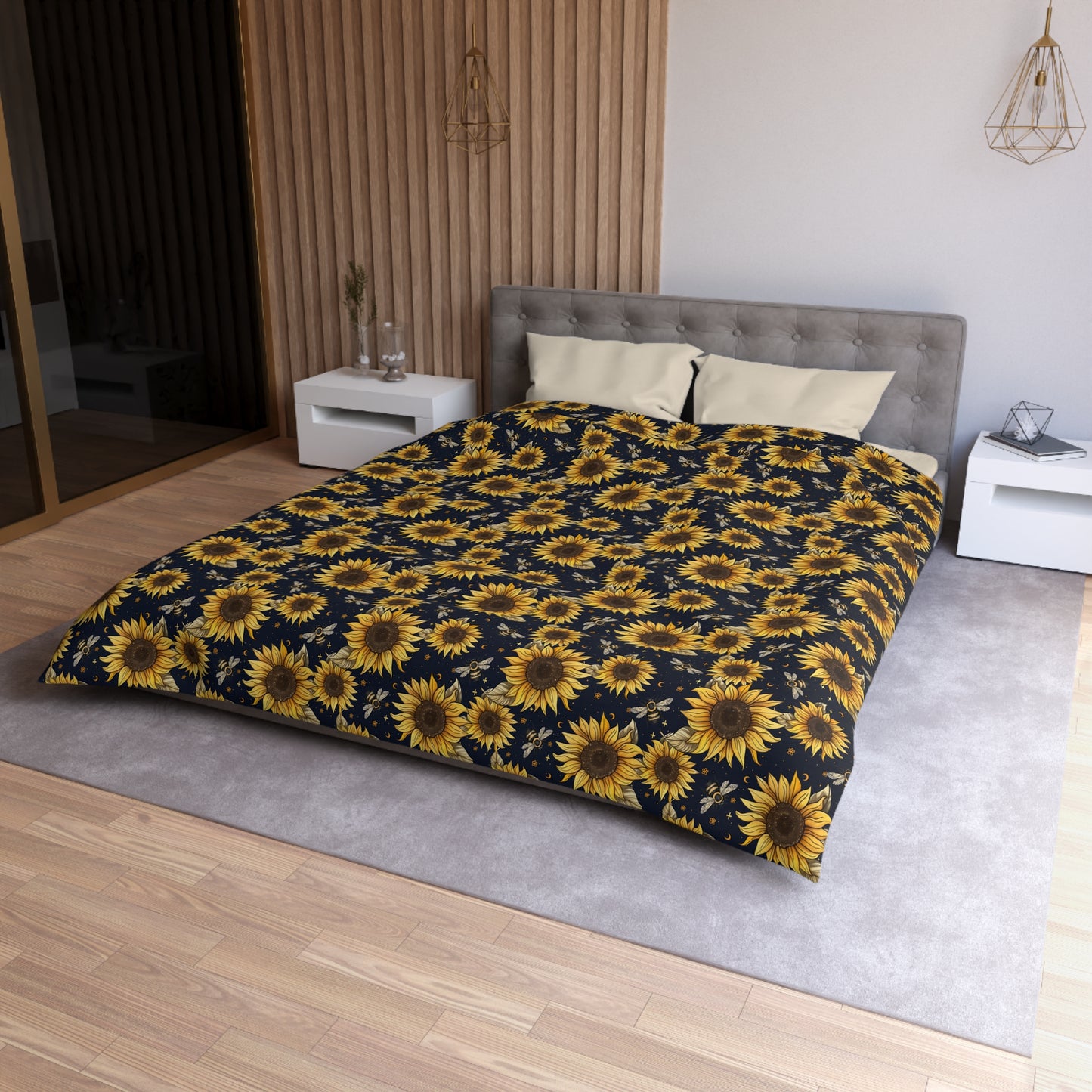 Sunflowers & Bees Microfiber Duvet Cover