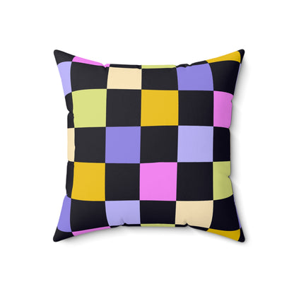 Joyful Checkerboard Throw Pillow