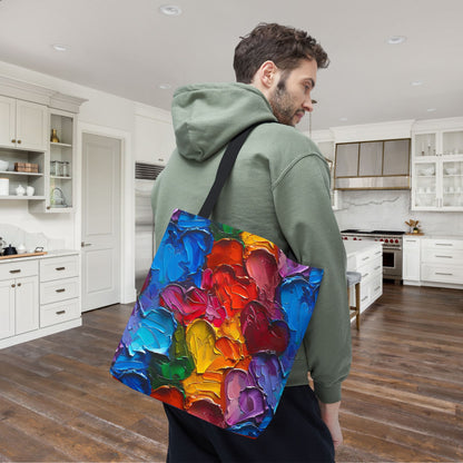 Palette Knife Hearts Canvas Tote Bag