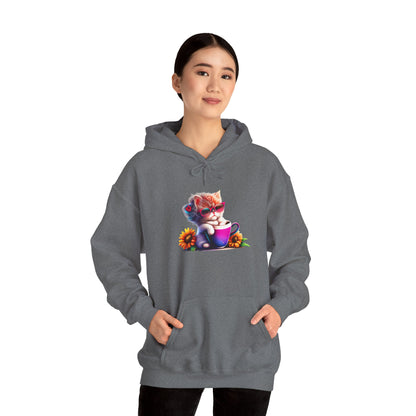 Cool Sunflower Kitten Heavy Blend™ Hooded Sweatshirt