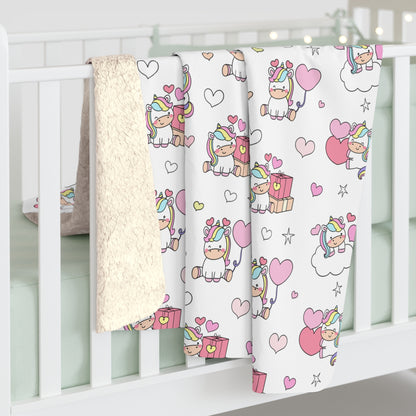 Unicorns of Love Sherpa Fleece Blanket