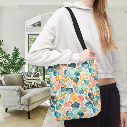 Ocean Pebble Drift Canvas Tote Bag
