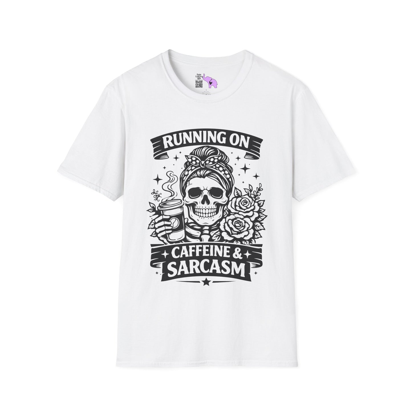 Running On Caffeine & Sarcasm Adult T-shirt