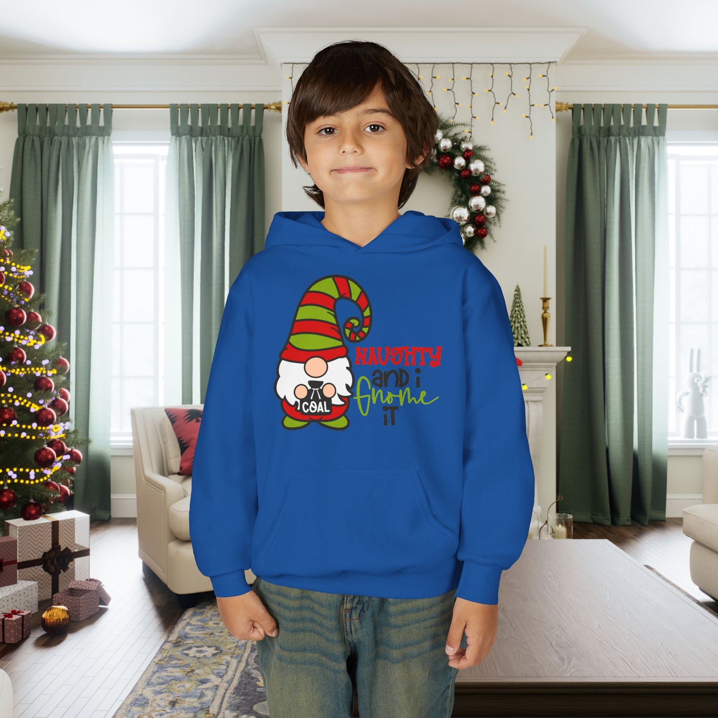 Naughty and I Gnome It Youth Hoodie