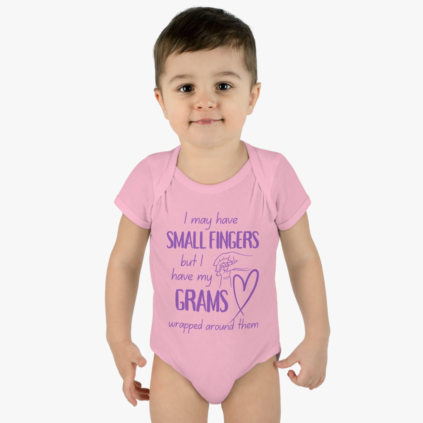 I May Have Small Fingers But I Have My GRAMS Wrapped around them Infant Baby Rib Bodysuit