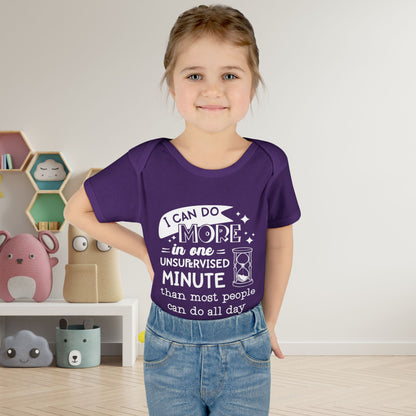 I Can Do More In One Unsupervixed Minute... Infant Baby Rib Bodysuit