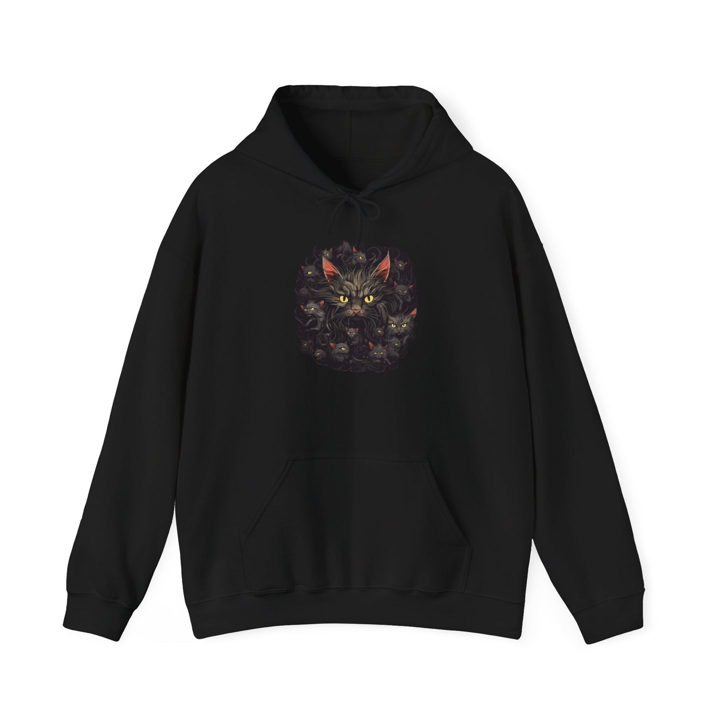 Creepy Black Cat 1 Heavy Blend™ Hooded Sweatshirt