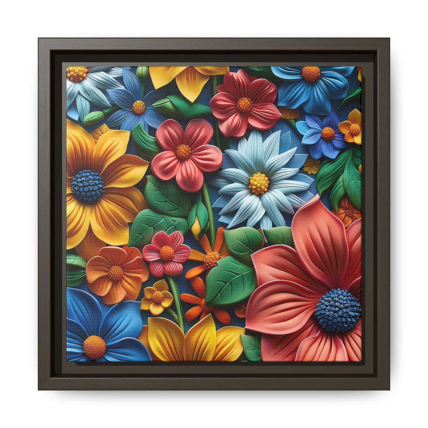 Vived 3D Flowers Framed Canvas Art