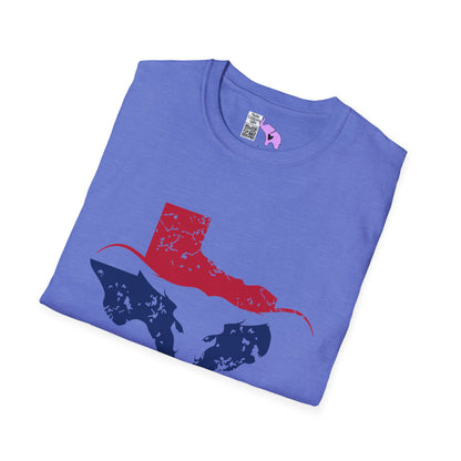 Red & Blue Texas Longhorn Adult Tshirt