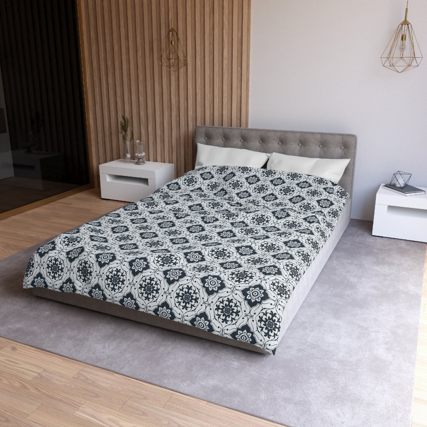 Lisbon Noir Microfiber Duvet Cover
