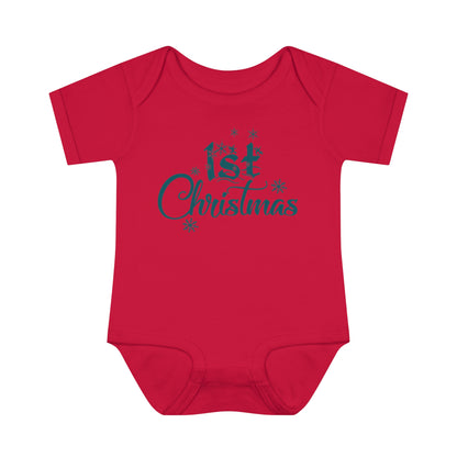 1st Christmas Infant Baby Rib Bodysuit