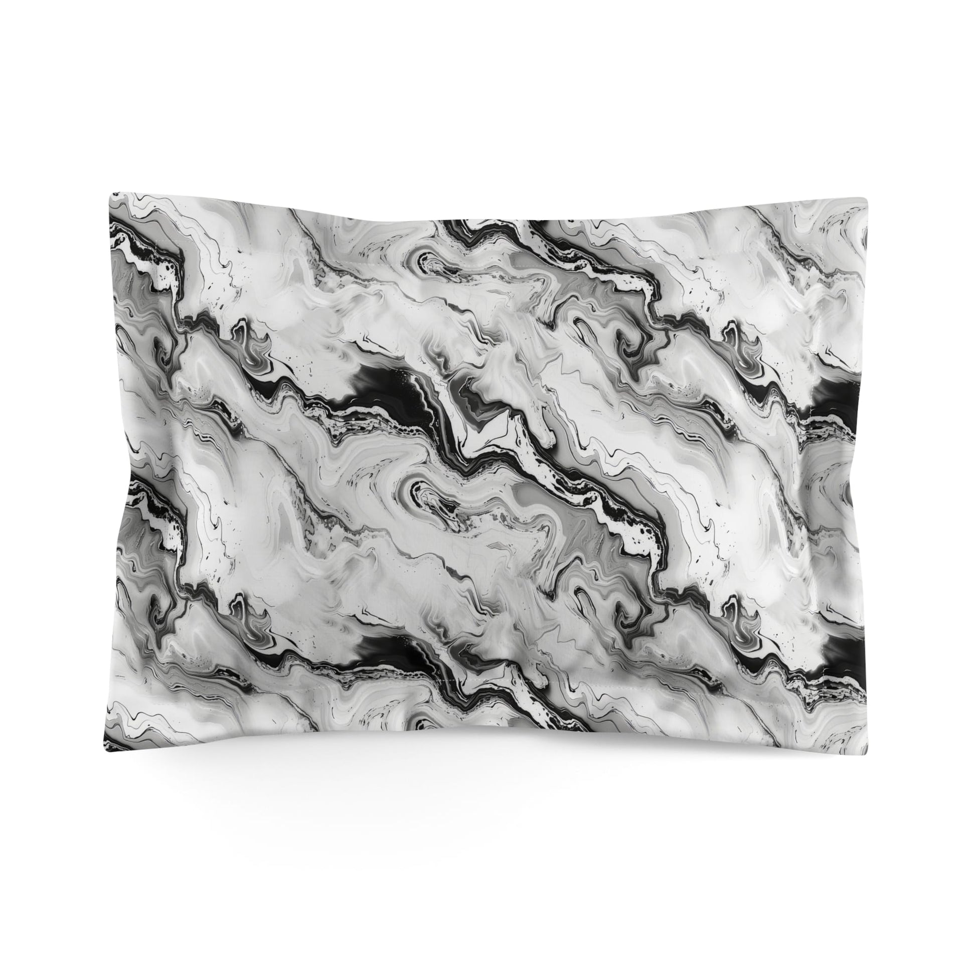 Frost Veil Marble Pillow Sham