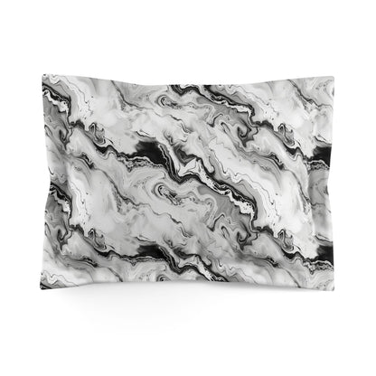 Frost Veil Marble Pillow Sham