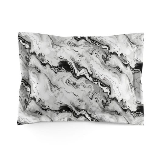 Frost Veil Marble Pillow Sham