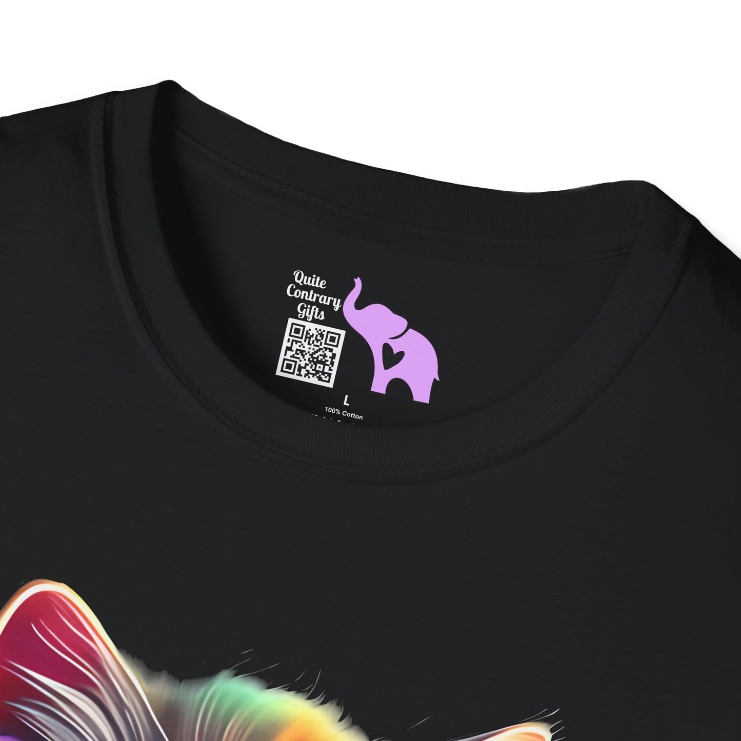 Cool Colorful Kitten in Flowers Adult T-shirt